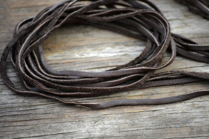 BULK Fudge Brown Deerskin Leather Strap 3mm x 36 Inches Leather Straps, 10 Pieces