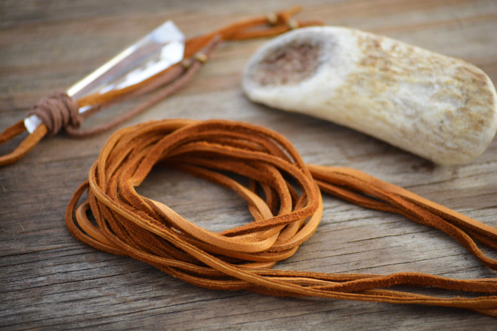 BULK Saddle Brown Deerskin Leather Strap 3mm x 36 Inches Leather Straps, 10 Pieces