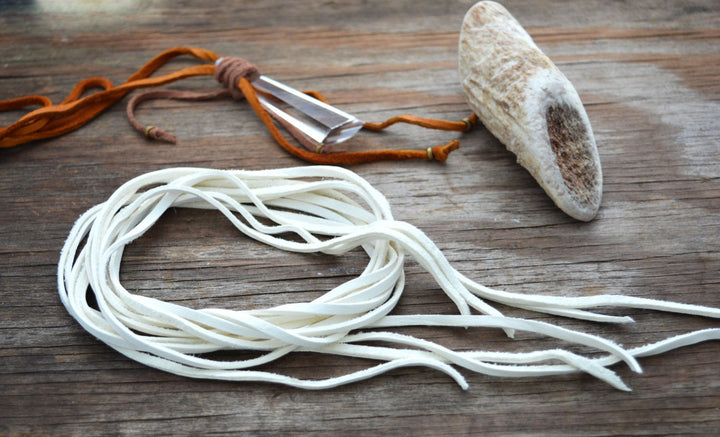 White Deerskin Leather Lace, 3mm x 36 Inches Leather Strap, 1 Piece