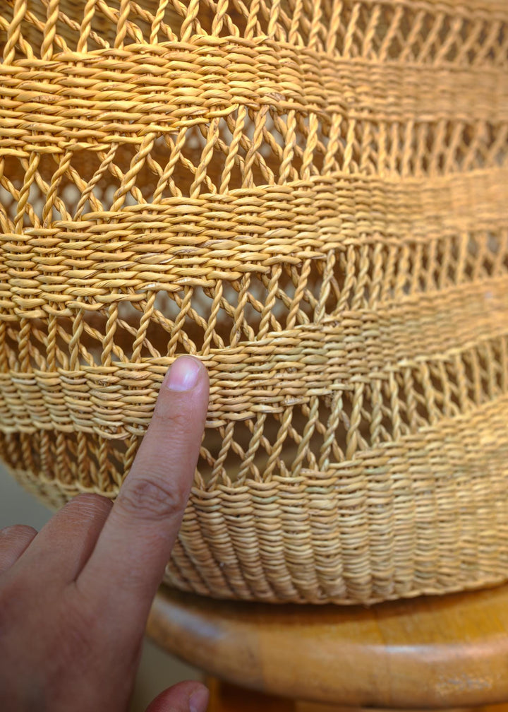 Jane: Tan, Large Deluxe Bolga Basket from Africa, Handmade Straw Ghana Basket, Bolga Basket, Fair Trade Harvest Basket, Gifts