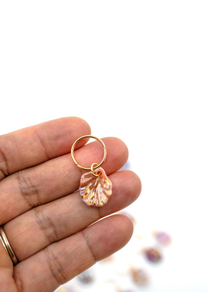 Iridescent Shell Charms: Multicolor, Purple, Pink Iridescent Clam Shell Charms, Shell Earrings, Shell Necklaces, 18x15mm, 10 pcs, Supplies