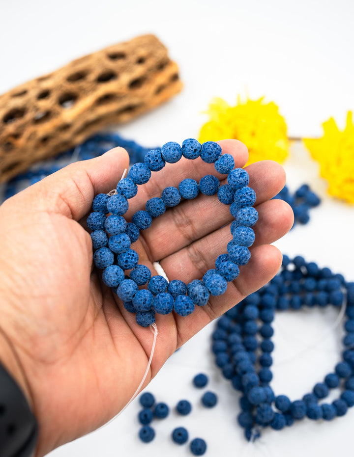 Blue Lava Rock Beads 8mm – Oil Diffuser Beads, 16" strand