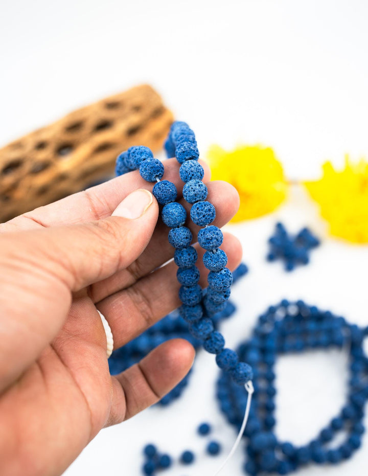 Blue Lava Rock Beads 8mm – Oil Diffuser Beads, 16" strand
