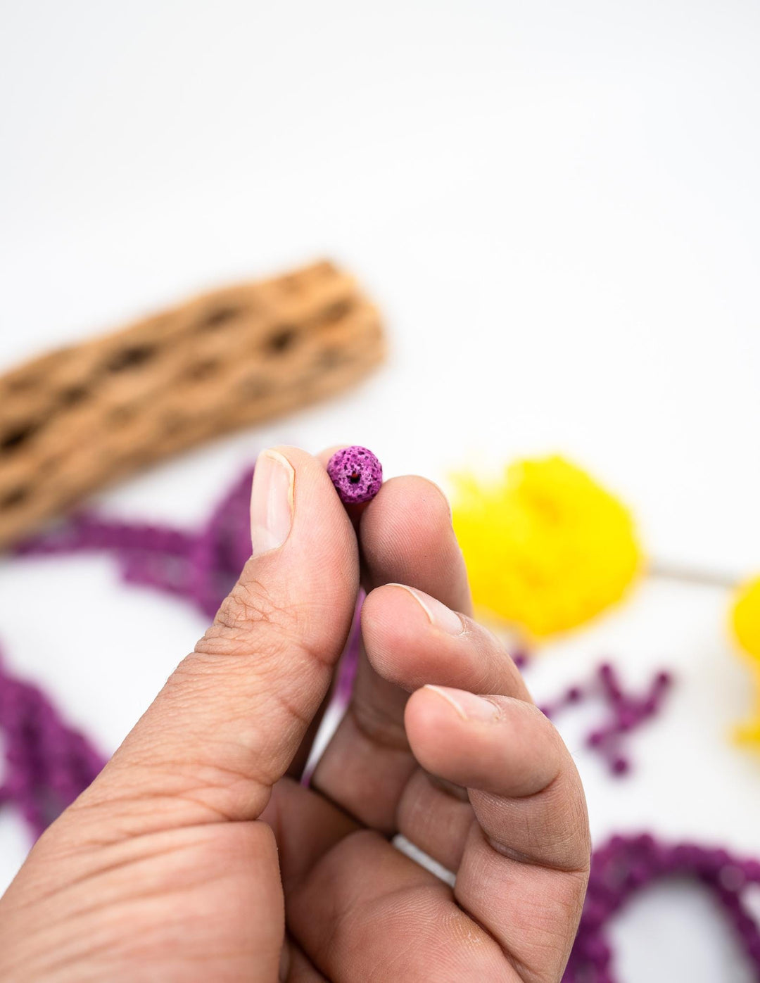 Fuchsia Pink Lava Rock Beads 8mm – Oil Diffuser Beads, 16" strand