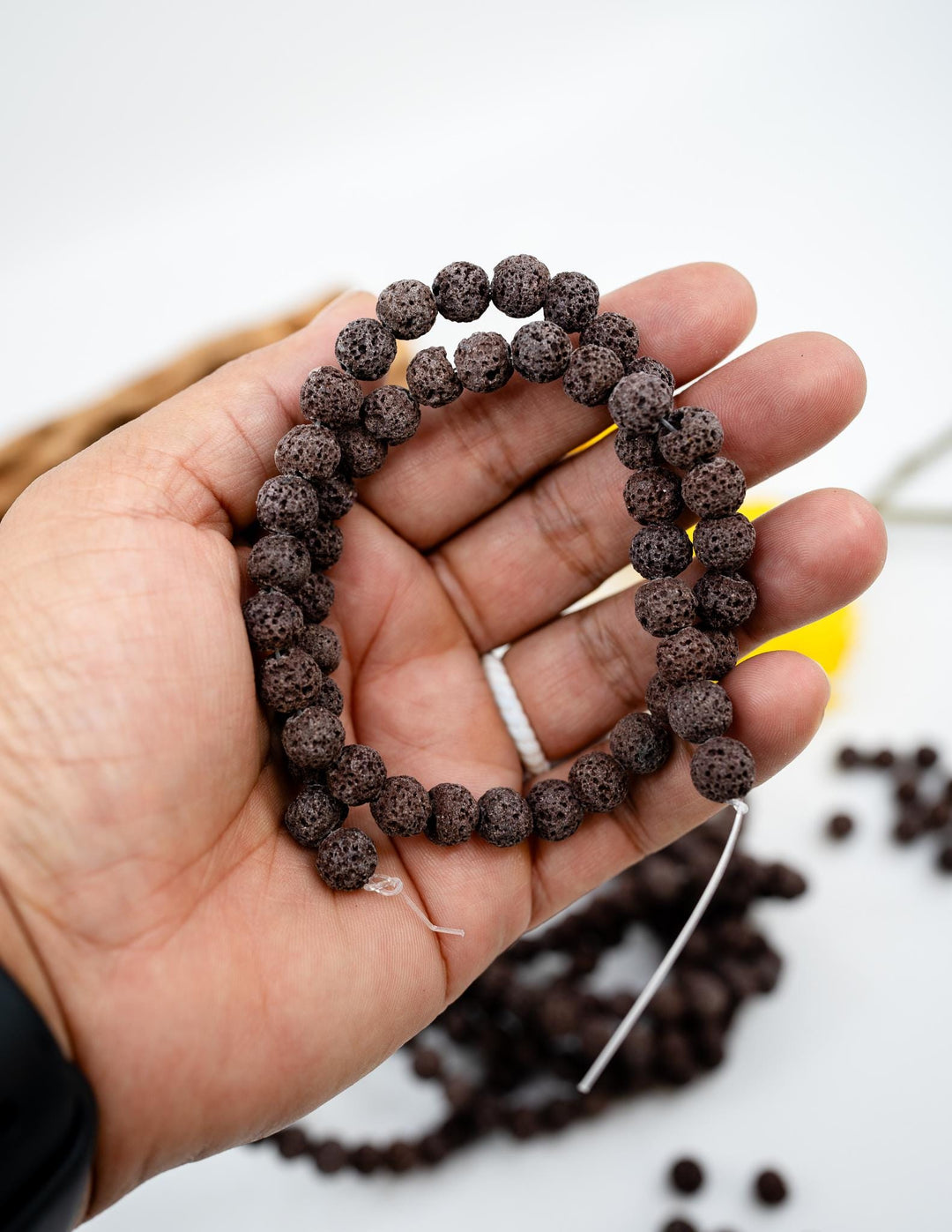 Brown Lava Rock Beads 8mm – Oil Diffuser Beads, 16" strand