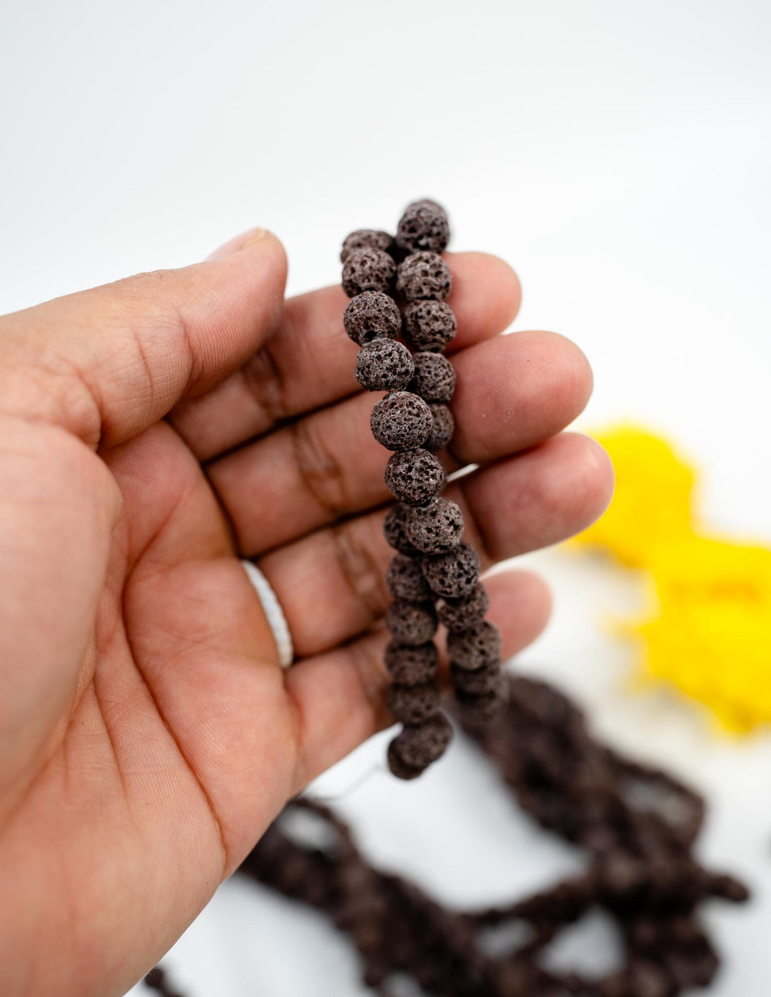 Brown Lava Rock Beads 8mm – Oil Diffuser Beads, 16" strand