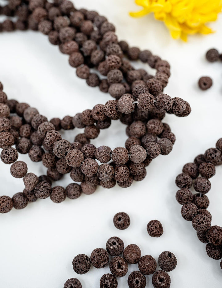 Brown Lava Rock Beads 8mm – Oil Diffuser Beads, 16" strand