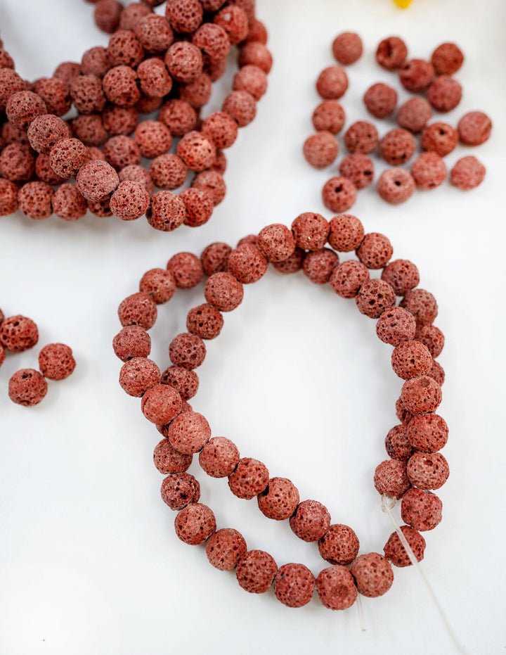 Terracotta Brown Lava Rock Beads 8mm – Oil Diffuser Beads, 16" strand