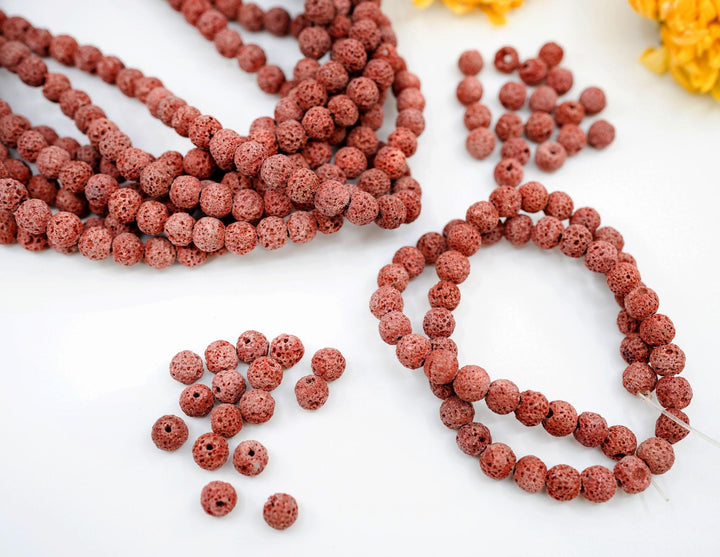 Terracotta Brown Lava Rock Beads 8mm – Oil Diffuser Beads, 16" strand