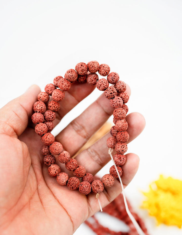 Terracotta Brown Lava Rock Beads 8mm – Oil Diffuser Beads, 16" strand