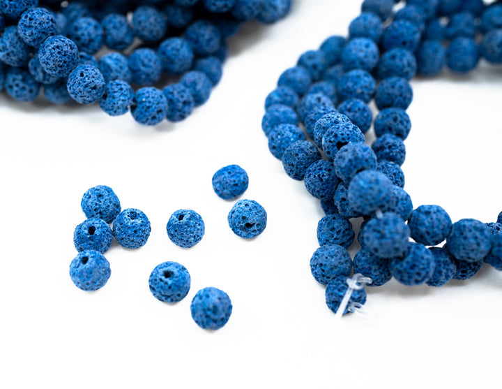 Blue Lava Rock Beads 8mm – Oil Diffuser Beads, 16" strand