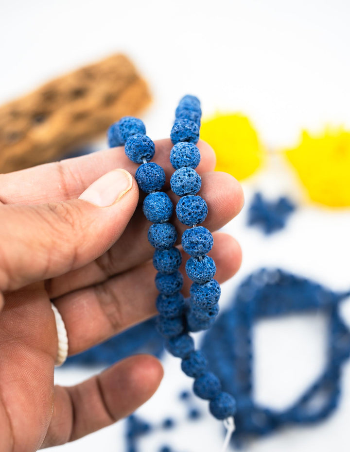 Blue Lava Rock Beads 8mm – Oil Diffuser Beads, 16" strand