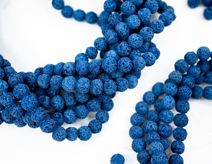 Blue Lava Rock Beads 8mm – Oil Diffuser Beads, 16" strand
