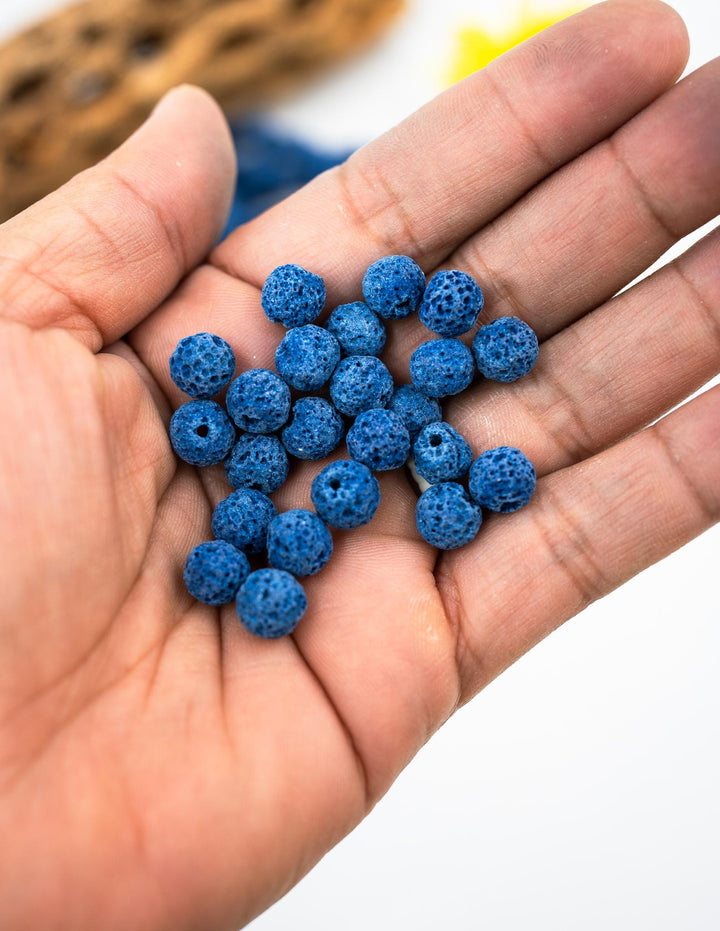 Blue Lava Rock Beads 8mm – Oil Diffuser Beads, 16" strand