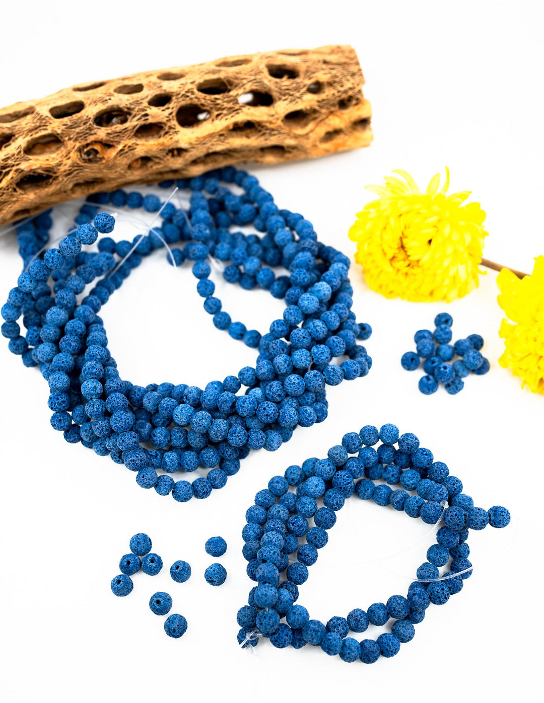 Blue Lava Rock Beads 8mm – Oil Diffuser Beads, 16" strand