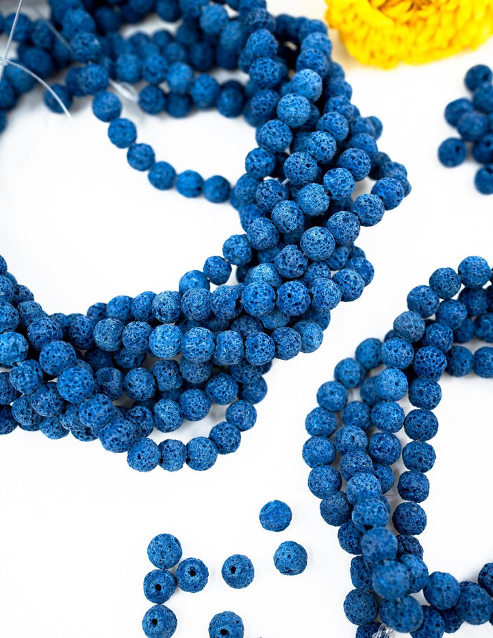 Blue Lava Rock Beads 8mm – Oil Diffuser Beads, 16" strand