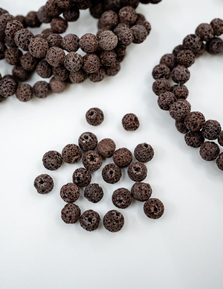 Brown Lava Rock Beads 8mm – Oil Diffuser Beads, 16" strand