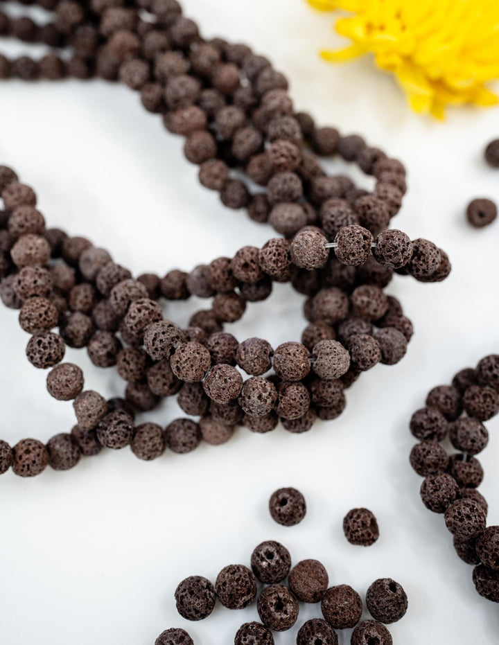 Brown Lava Rock Beads 8mm – Oil Diffuser Beads, 16" strand