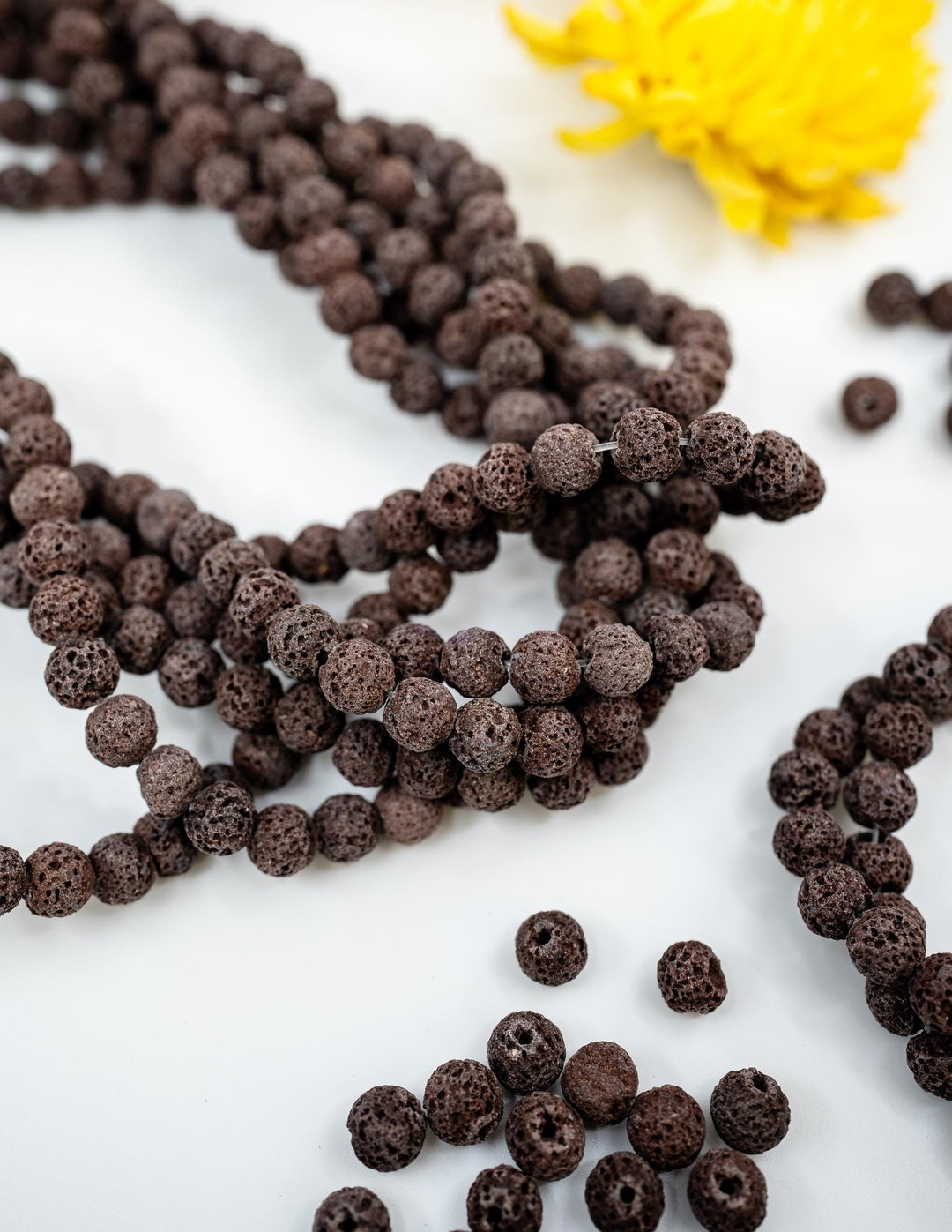 Brown Lava Rock Beads 8mm – Oil Diffuser Beads, 16" strand