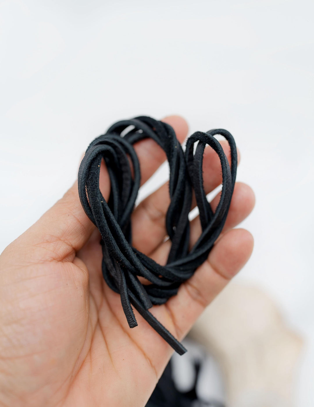 Black Deerskin Leather Lace, 3mm x 36 Inches Leather Strap, 1 Piece