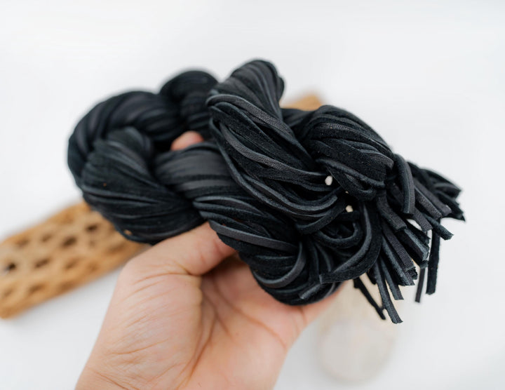 Black Deerskin Leather Lace, 3mm x 36 Inches Leather Strap, 1 Piece
