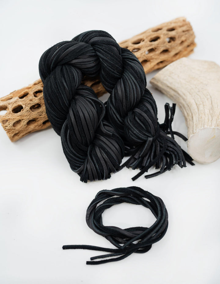 Black Deerskin Leather Lace, 3mm x 36 Inches Leather Strap, 1 Piece