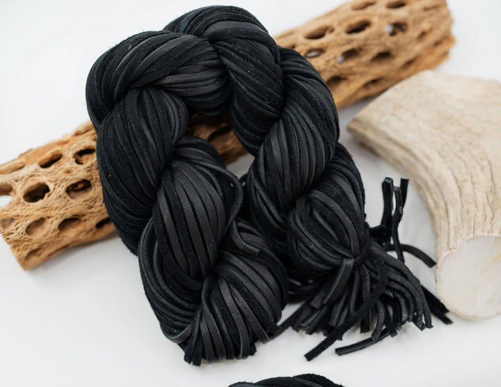 BULK Black Deerskin Leather Strap 3mm x 36 Inches Leather Straps, 10 Pieces