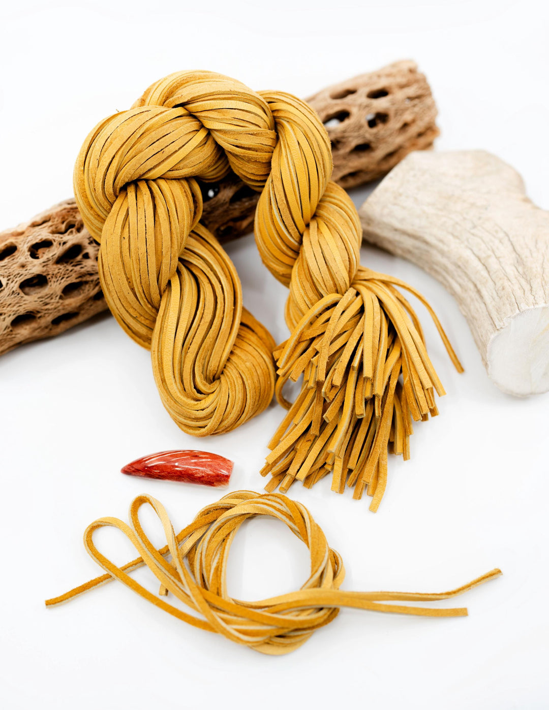 BULK Golden Yellow Deerskin Leather Strap 3mm x 36 Inches Leather Straps, 10 Pieces