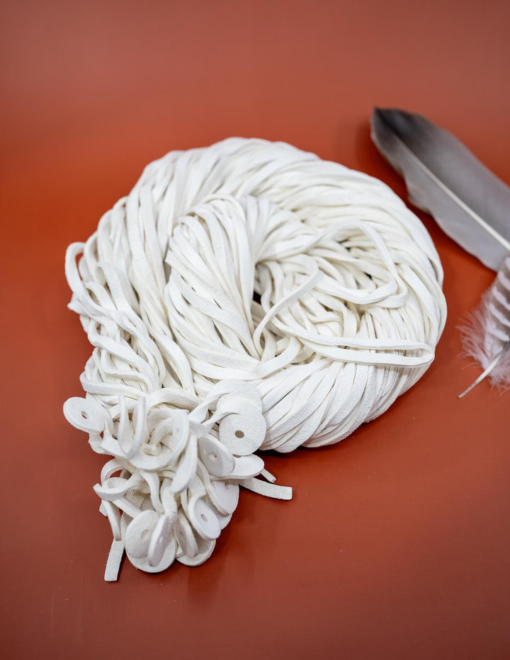 White Deerskin Leather Strap 6mm x 72 Inches Leather Straps, 1 Piece