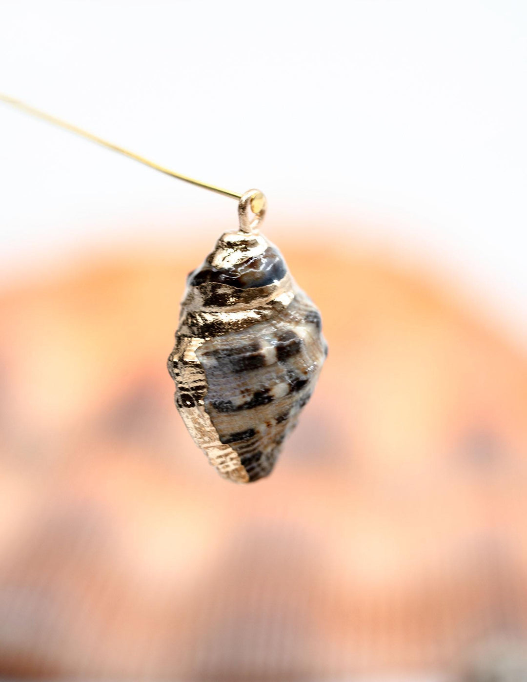 Spiral Shells: Gold Electroplated Spiral Speckled Shells for Jewelry Making, Sold by Each, Natural Seashell Charms, Beach Jewelry Supplies