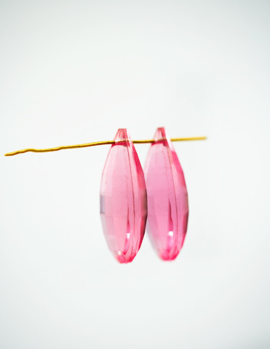 Pink: Vintage 1980s German Resin Teardrop Beads, 29mm, Sold by each, Perspex, Lucite Beads, Vintage Beads, Charms, Acrylic