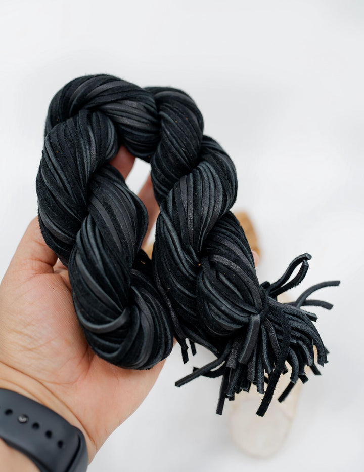 BULK Black Deerskin Leather Strap 3mm x 36 Inches Leather Straps, 10 Pieces