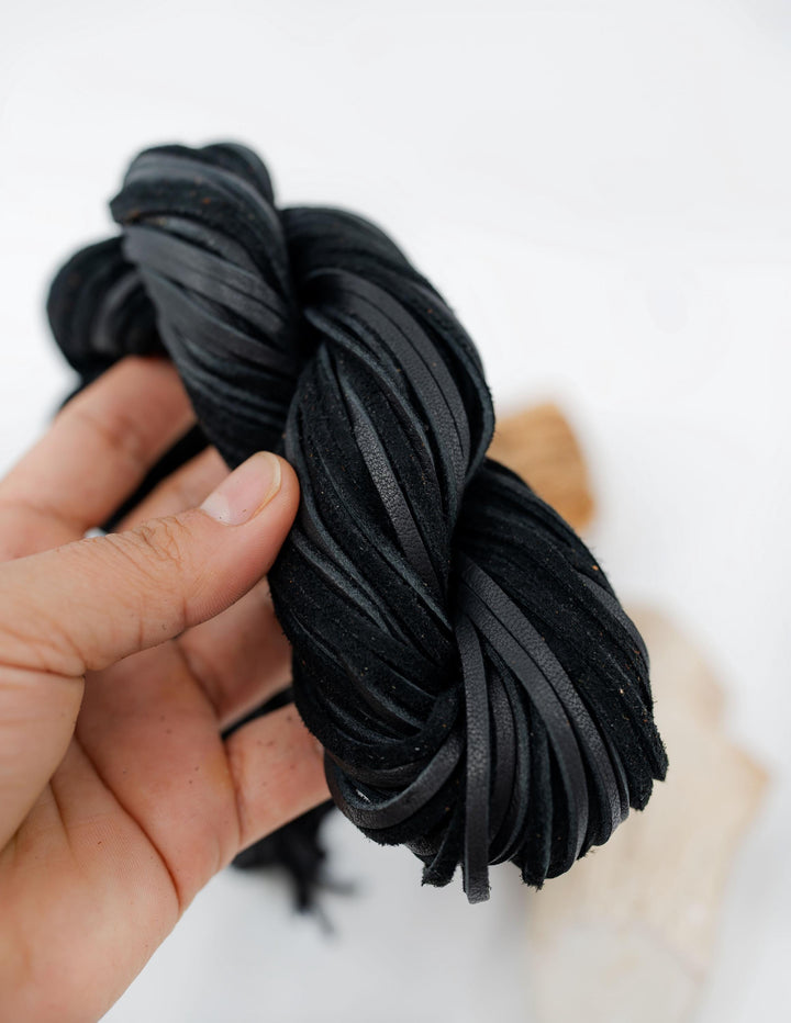 BULK Black Deerskin Leather Strap 3mm x 36 Inches Leather Straps, 10 Pieces