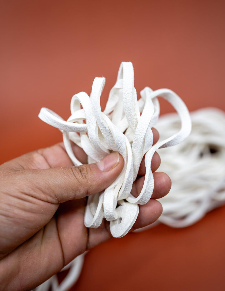 White Deerskin Leather Strap 6mm x 72 Inches Leather Straps, 1 Piece