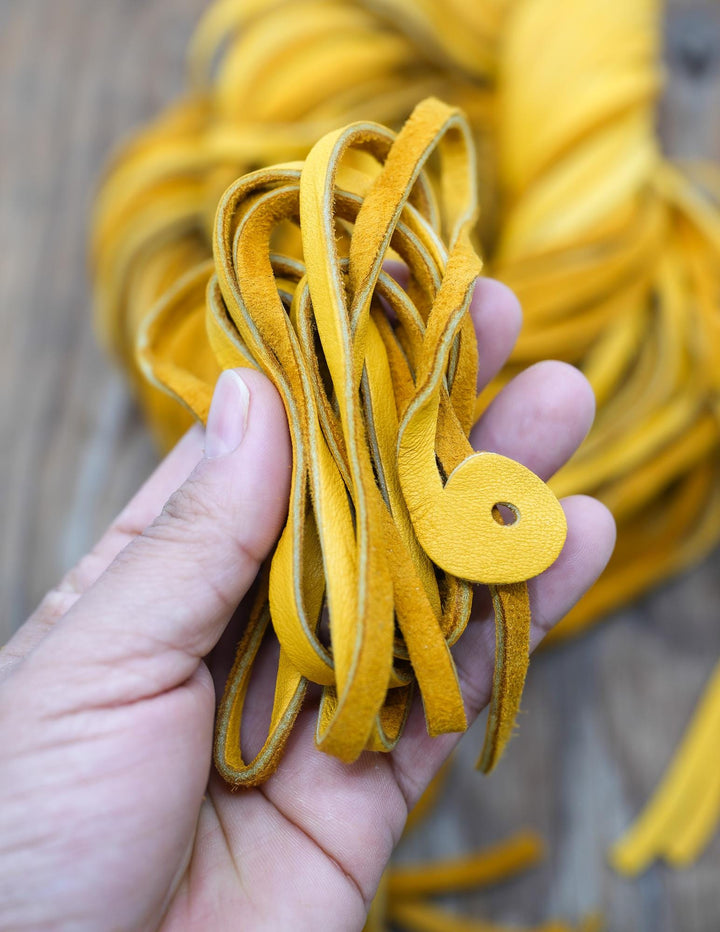 Golden Yellow Deerskin Leather Strap 6mm x 72 Inches Leather Straps, 1 Piece