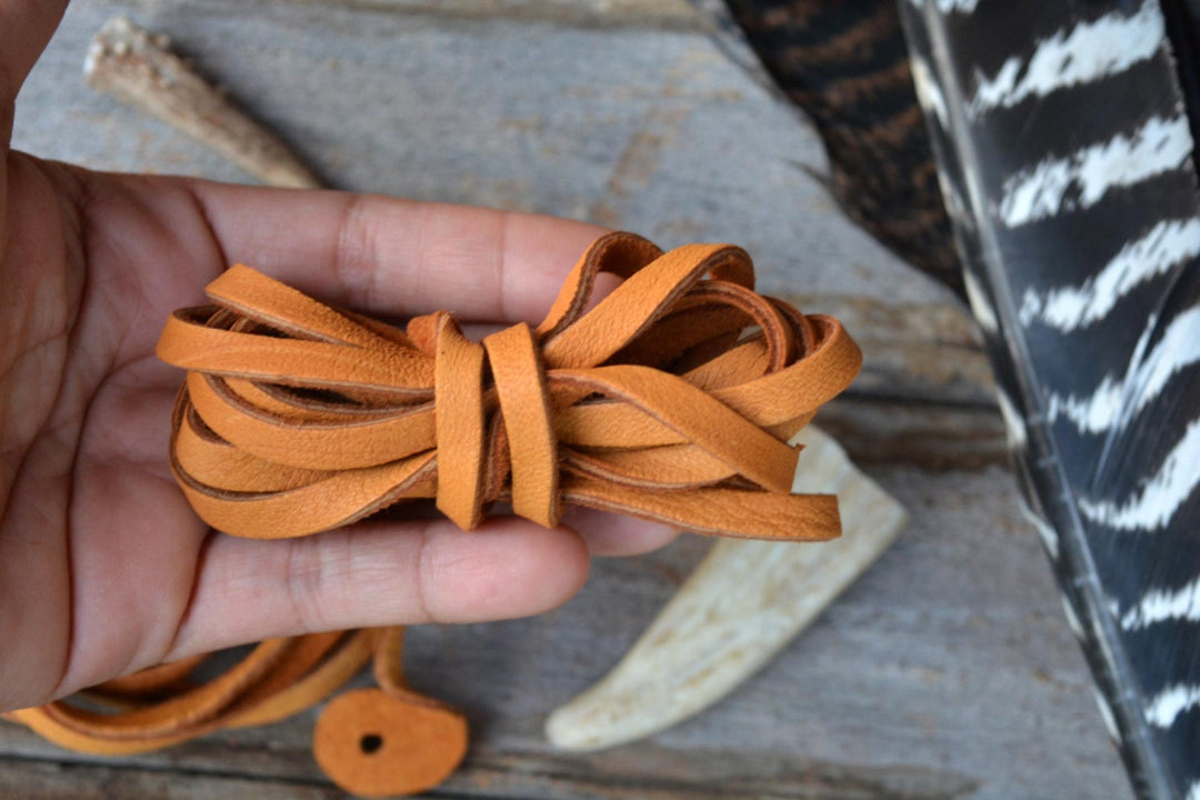 Saddle Brown Deerskin Leather Strap 6mm x 72 Inches Leather Straps, 1 Piece