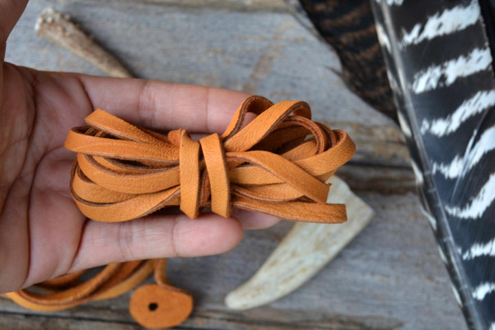 Saddle Brown Deerskin Leather Strap 6mm x 72 Inches Leather Straps, 1 Piece