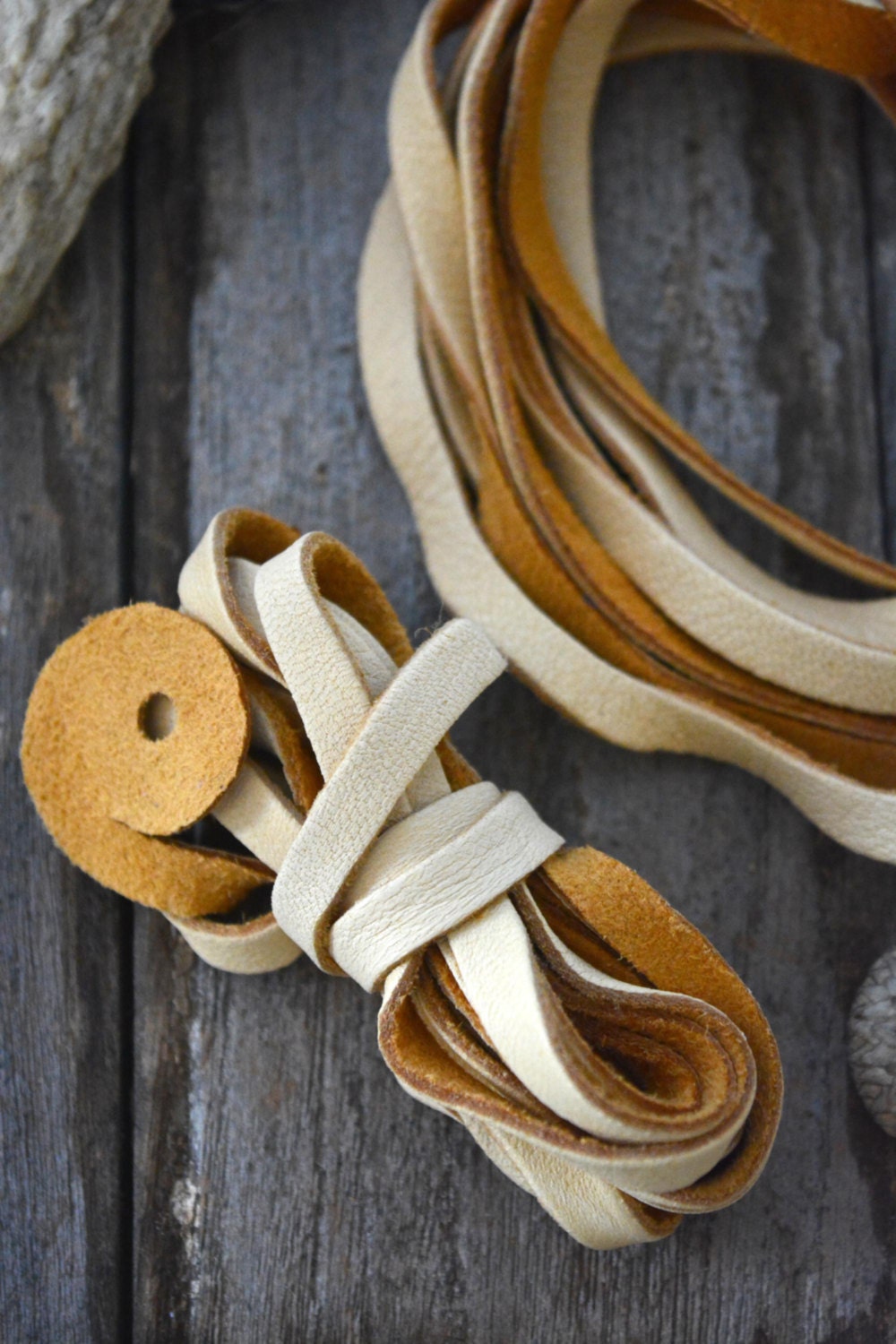 Light Tan Deerskin Leather Strap 6mm x 72 Inches Leather Straps, 1 Piece