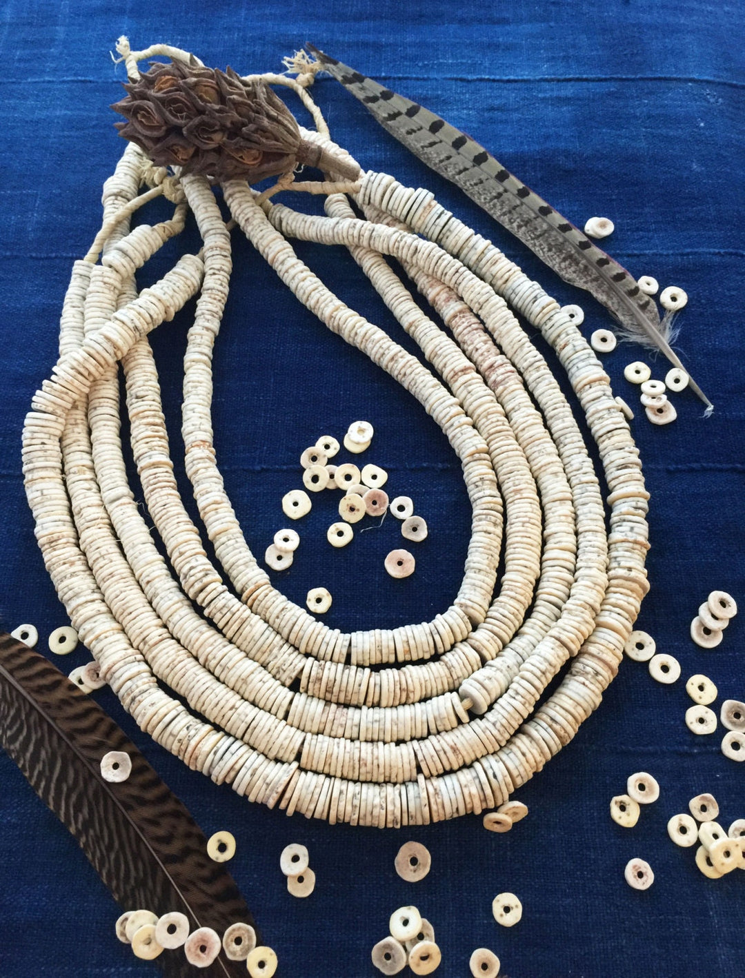 Ostrich Eggshell Beads - Natural Cream White, 25 Unique Beads, African Trade Beads, Heishi Disc Beads from Kenya, Beads, Jewelry Supplies