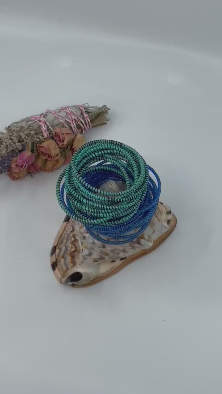 Black and White Arm Party Stack – Set of 12 Recycled Flip Flop Bracelets | Fair Trade Jewelry from Mali, Ethically Sourced, Colorful African Bangles, Waterproof StackVideo