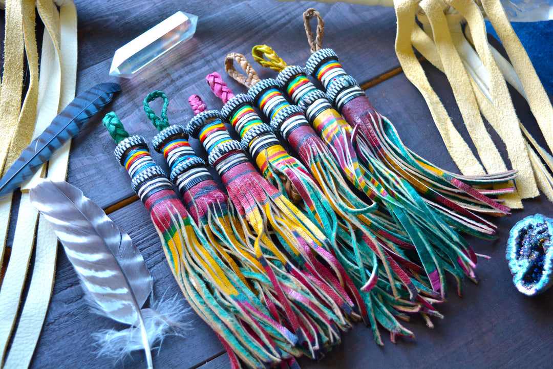 Multicolor Authentic African Tuareg Leather Tassel