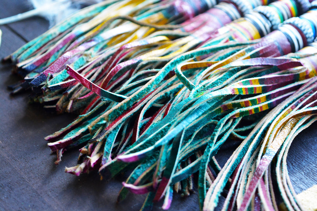 Multicolor Authentic African Tuareg Leather Tassel
