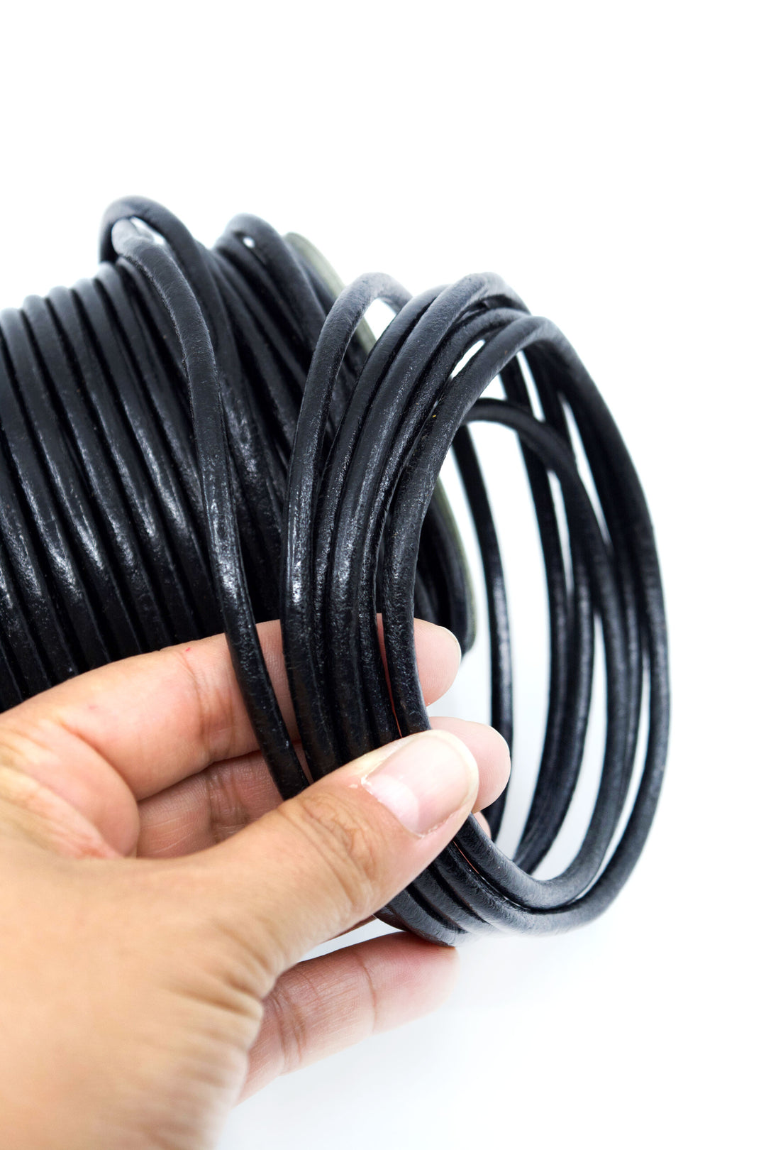 Black, 5mm Round Leather Cord / Organic Leather, Round Leather, Leather Jewelry, Leather Cording, Jewelry Supplies