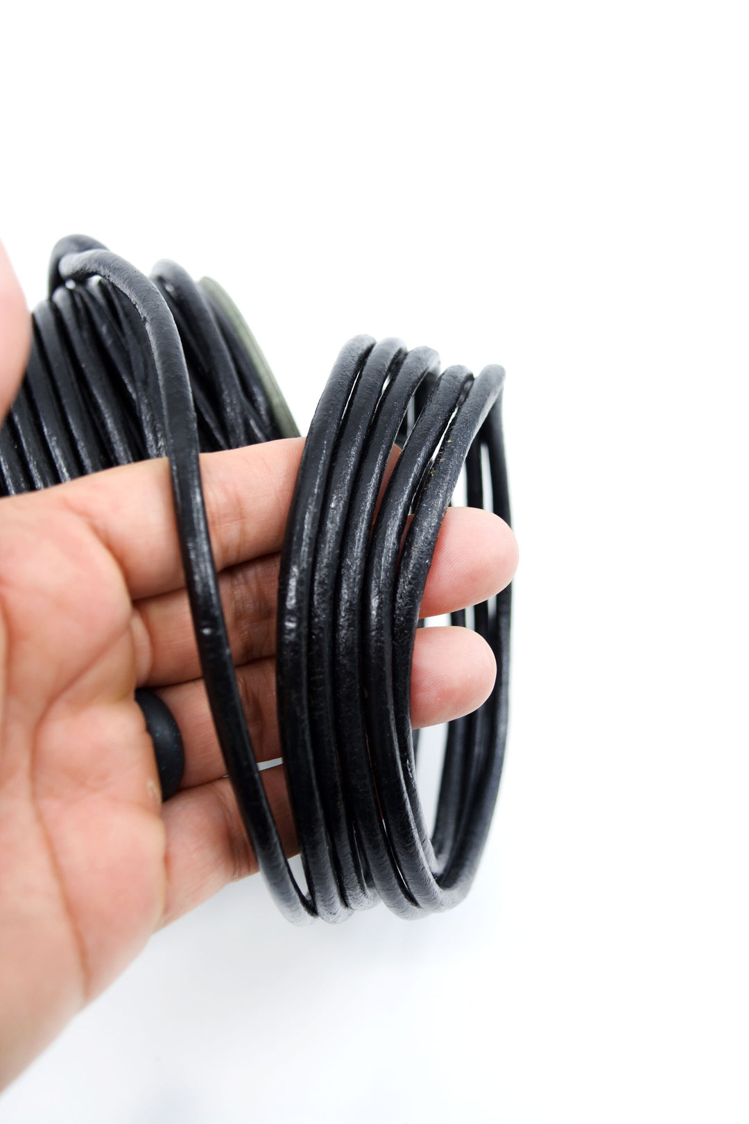 Black, 5mm Round Leather Cord / Organic Leather, Round Leather, Leather Jewelry, Leather Cording, Jewelry Supplies