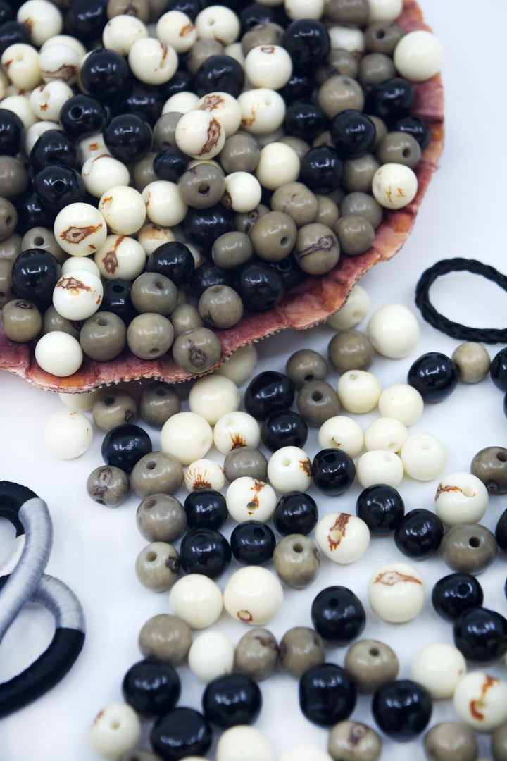 Black Pearl, Black, White and Gray Acai Beads for Jewelry Making.