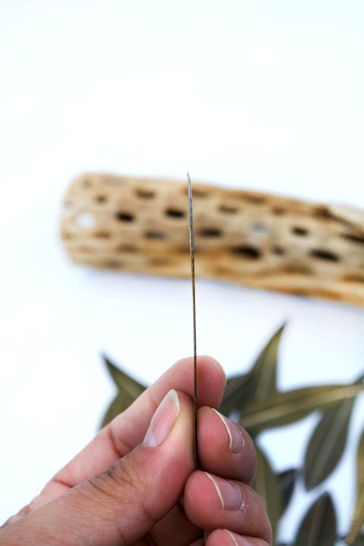 Antique Brass Long Leaf Pendants, 19.5X73mm, 10 pcs 