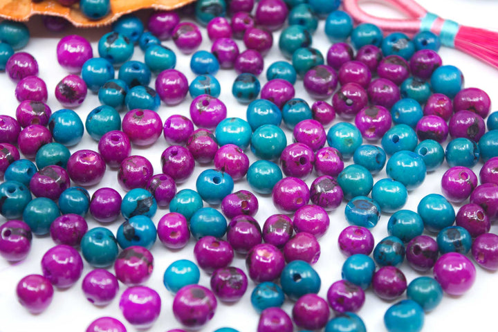 Natural Acai Beads in Purple and Blue for jewelry making.