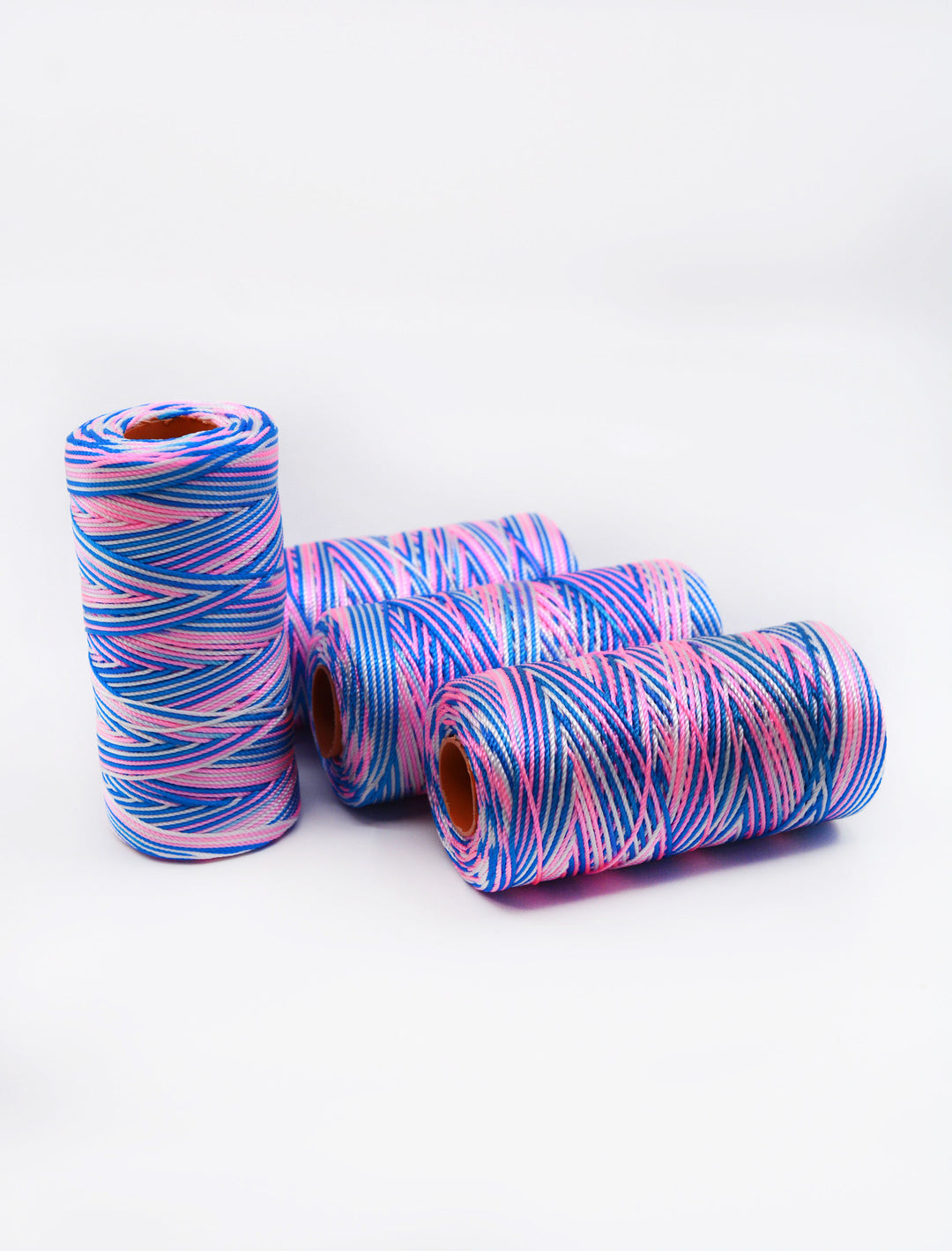 Cotton Candy Mix: Blue and Pink Non-Waxed Nylon Cording, approx. 1mm x 300 yards