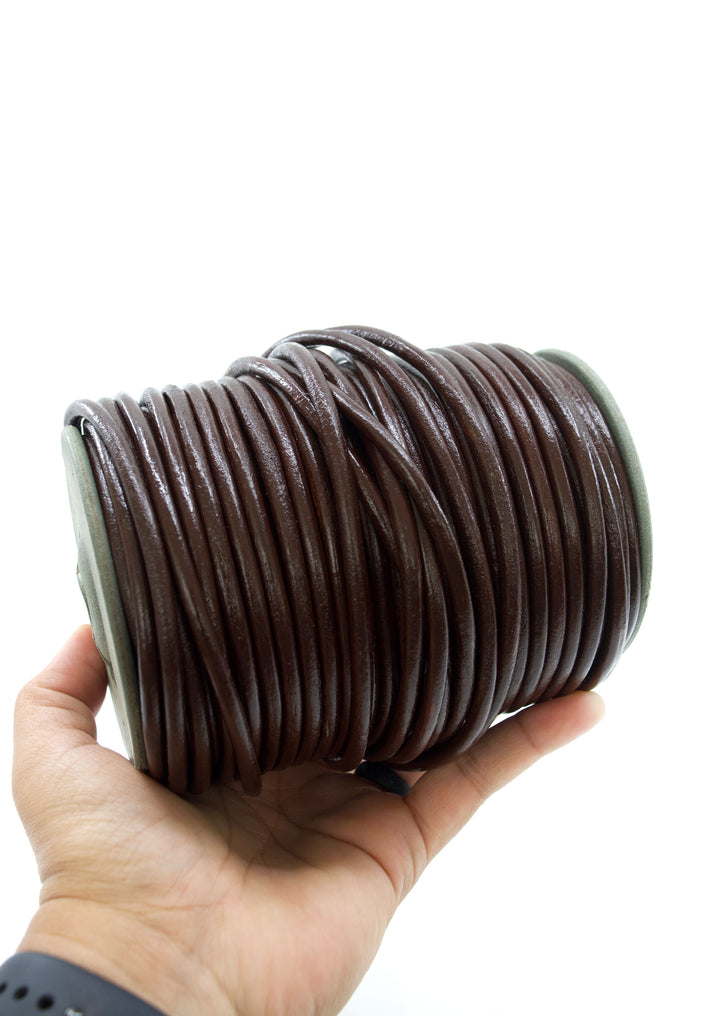 Dark Chocolate Brown, 5mm Round Leather Cord / Organic Leather, Round Leather, Leather Jewelry, Leather Cording, Jewelry Supplies