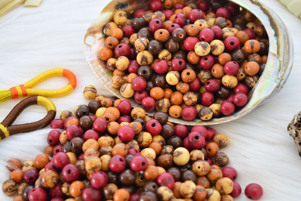 Natural Earth Tones Acai Beads for DIY Jewelry.